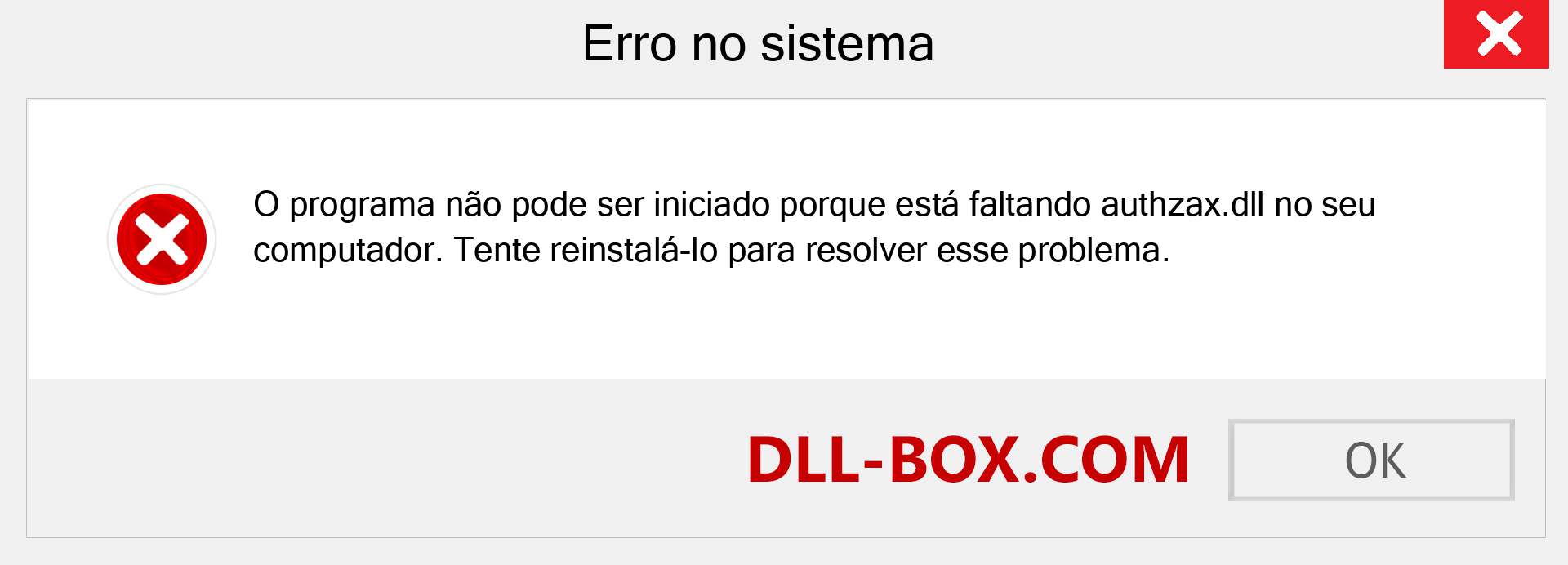 Arquivo authzax.dll ausente ?. Download para Windows 7, 8, 10 - Correção de erro ausente authzax dll no Windows, fotos, imagens